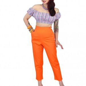 Vivien of Holloway Orange Pedal Pushers W30